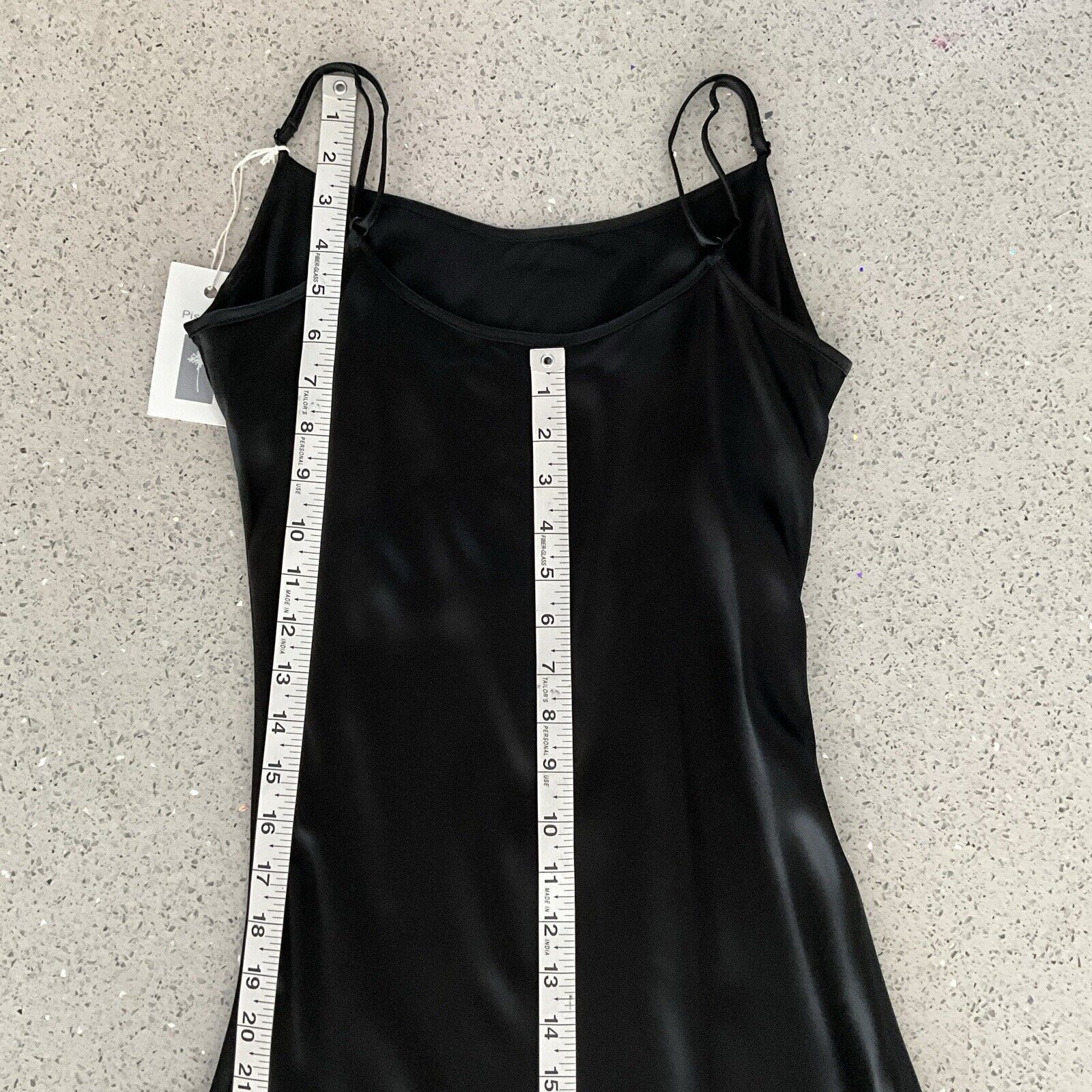 Pissenlit Black Slip Dress Spaghetti Strap L — image 6 of 8